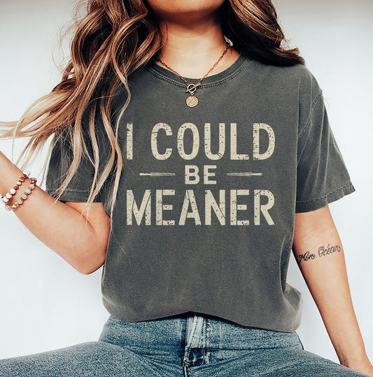 I Could Be Meaner Tee - Spicy Attitude Shirt - Confident and Funny Apparel - Perfect Gift for Nice People - Trend Tee - Trend Gift