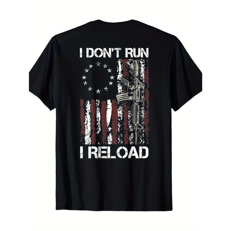 I Don't Run I Reload Gun American Flag Patriots (on Back) T-Shirt  made in usa Hoodie, Sweatshirt | DripVista.com