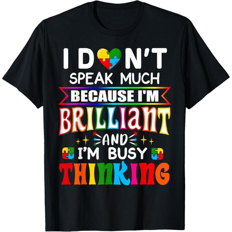 I Dont Speak Much Brilliant Autism Autistic men Gift T-Shirt Hoodie, Sweatshirt | DripVista.com