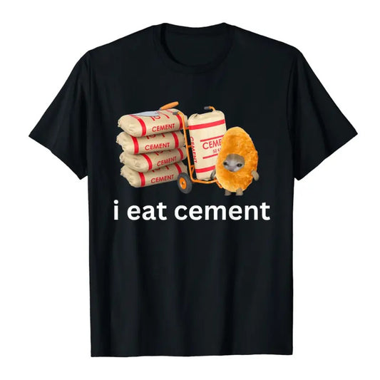 I Eat Cement Funny Cursed Crying Cat Meme T-Shirt Classic Cotton