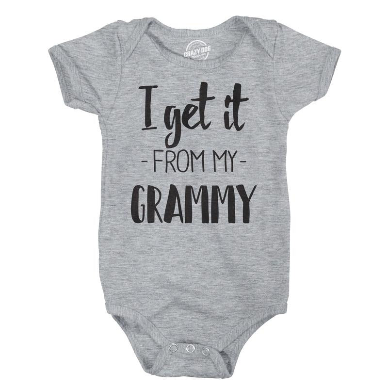 I Get It From My Grammy Creeper Funny Family Baby Jumpsuit Funny Baby Onesies Funny Grandma Onesie Novelty Onesie Light...