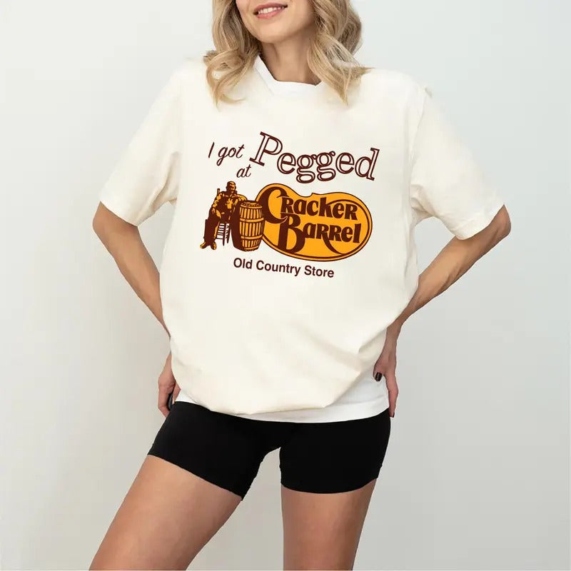 I Got Pegged at Cracker Barrel Old Country Store Unisex T-Shirt, Vintage Cracker Barrel Shirt, Funny Tee, Vintage Shirt, Sarcastic Tee