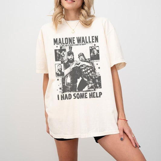 I Had Some Help Shirt, Country Music T-Shirt, Morgan Malone Tees, Posty Wallen Shirt, Wallen and Malone Shirt