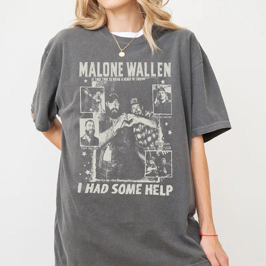 I Had Some Help shirt, Country Music shirt, Posty Wallen shirt, It takes two to break a heart in two shirt