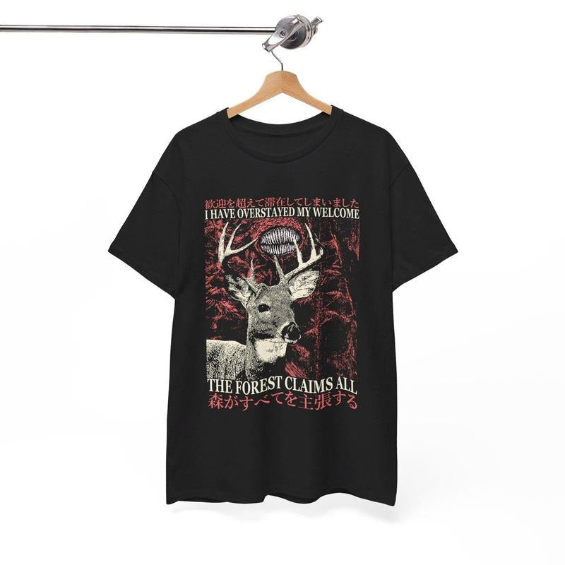 I Have Overstayed My Welcome Vintage Japanese Deer T-Shirt Hoodie, Sweatshirt | DripVista.com