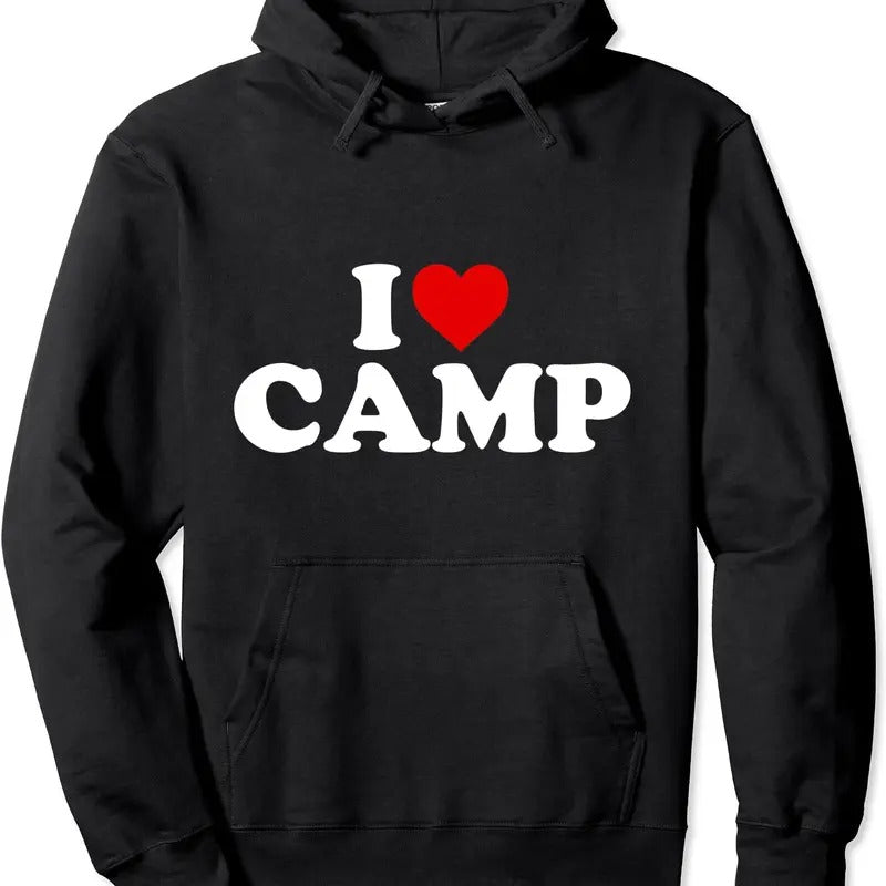 I Heart Camp - I Love Camp Hoodie | Unisex Hooded Sweatshirt T-Shirts | DripVista.com