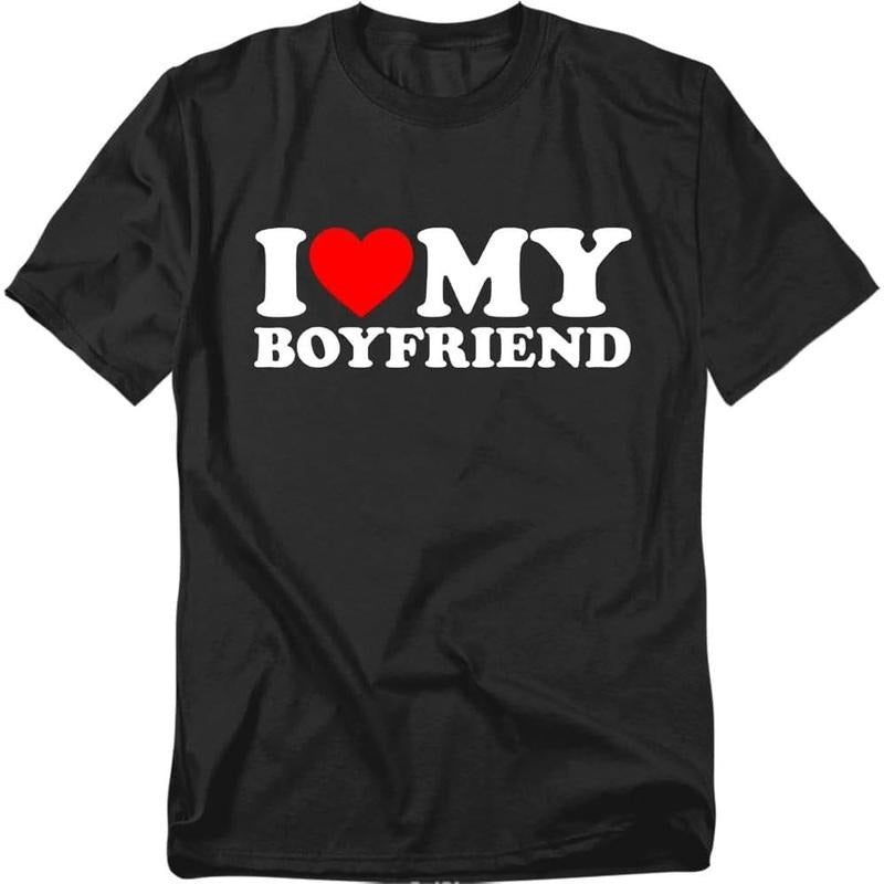 I Heart My Boyfriend Unisex Adult T Shirt Black made in usa Hoodie, Sweatshirt | DripVista.com