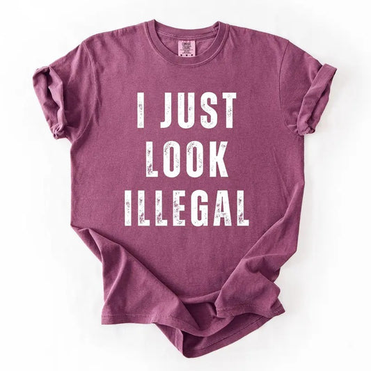 I Just Look Illegal, Vintage, Sassy, Politics, Immigrant, Statement, Resist Tshirt, Women's Comfort Colors Tee