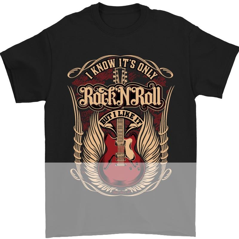 I Know Its Only Rock n Roll Music Guitar Mens TShirt 100 Cotton Menswear Top Hoodie, Sweatshirt | DripVista.com
