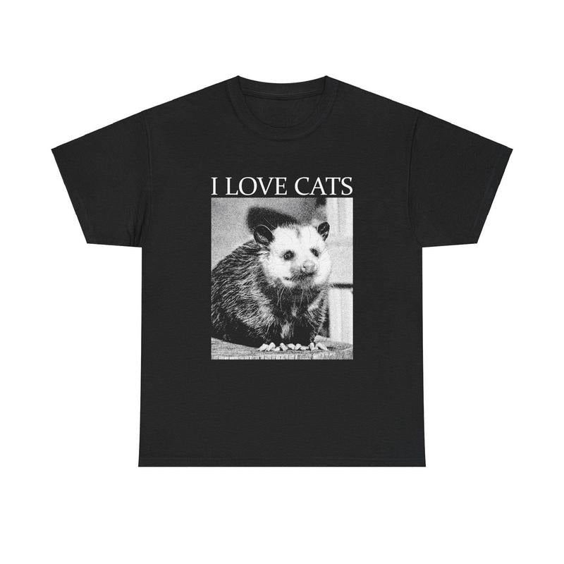 I Love Cats Opossum T-Shirt Hoodie, Sweatshirt | DripVista.com