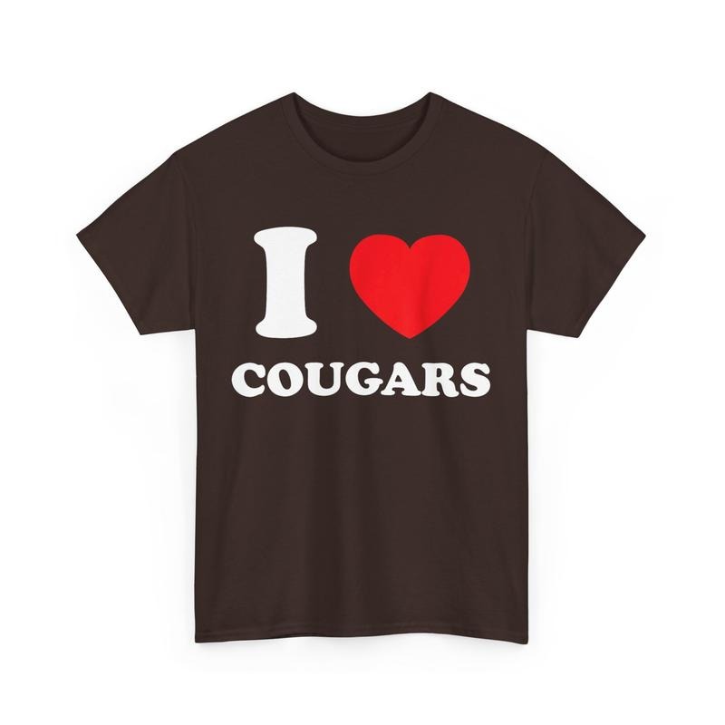 I Love Cougars Shirt I Heart Cougars Shirt Funny Cougar Tamer Shirt Funny Gift For Valentine Cougars T-shirt I Love Heart...