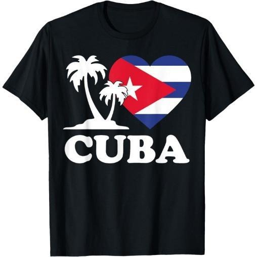 I Love Cuba Cuban Flag Palm Hispanic Heritage Month Heart T-Shirt Made in USA Hoodie, Sweatshirt | DripVista.com
