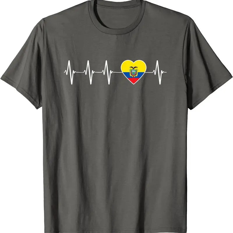 I Love Ecuador Flag Gift T-Shirt | Unisex Cotton Tee, Size S-5XL Hoodie, Sweatshirt | DripVista.com