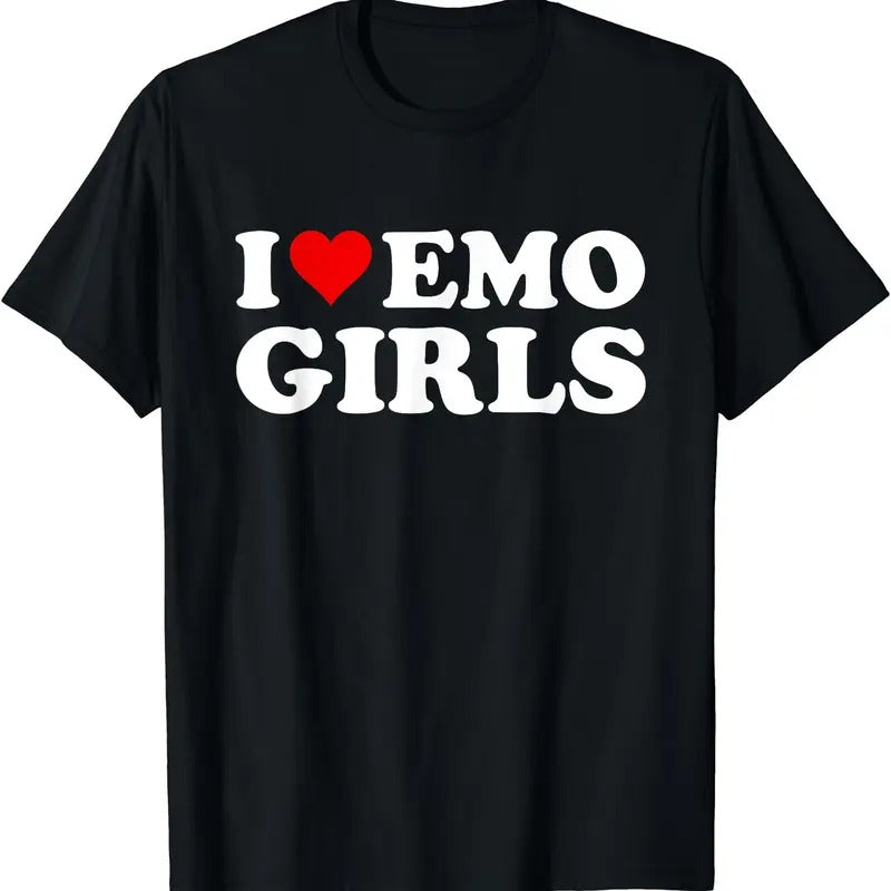 I Love Emo Girls T-Shirt, Unisex Cotton Tee Gifts Hoodie, Sweatshirt | DripVista.com