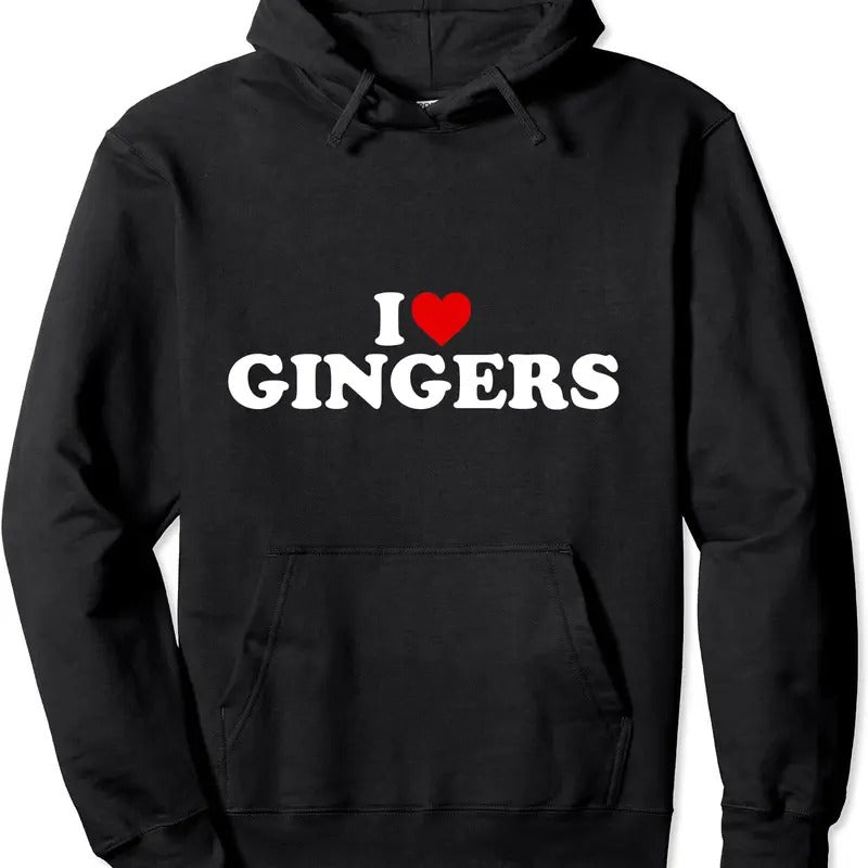 I Love Gingers - Heart Hoodie | Unisex Hooded Sweatshirt T-Shirts | DripVista.com