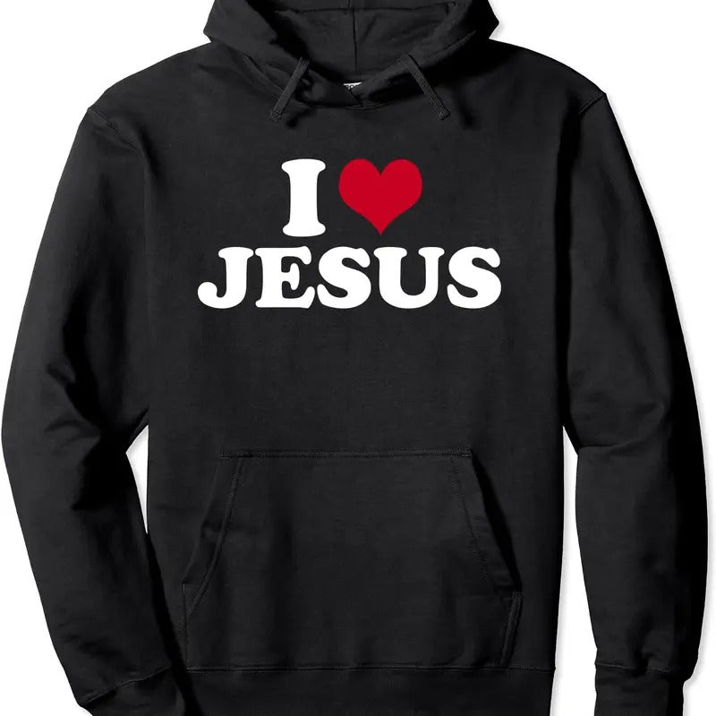 I Love Jesus Pullover Hoodie | Unisex Hooded Sweatshirt T-Shirts | DripVista.com