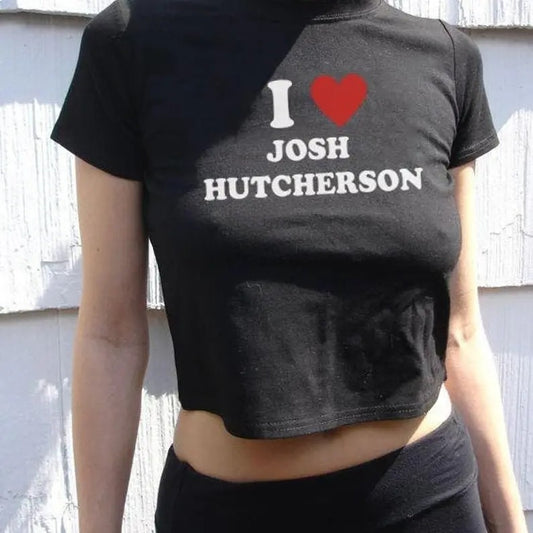 I Love Josh Hutcherson | Movie TV Actor | I heart | I love | 90s Aesthetic | Grunge Clothing, I Love Top Tee Shirt, Trendy Tee, Trendy t-shirt,Gift For Him, Gift For Her, Menswear Cotton Classic Casual Basic Short Sleeve