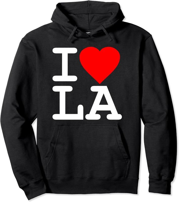 I Love LA Los Angeles Pullover Hoodie | Unisex Hooded Sweatshirt T-Shirts | DripVista.com