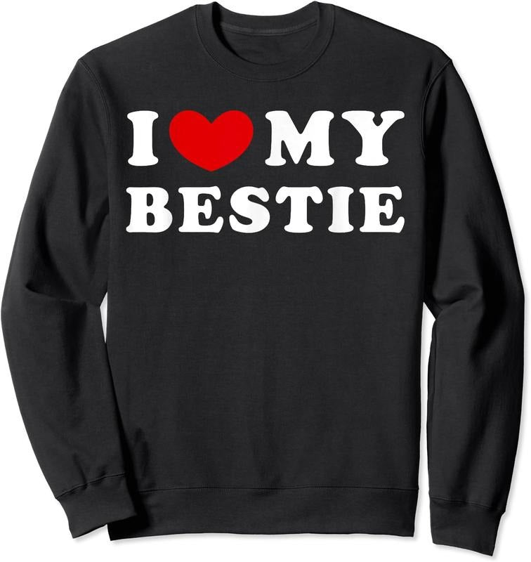 I Love My Bestie Shirt, I Heart My Bestie Unisex Crewneck Sweatshirt Hoodie | DripVista.com