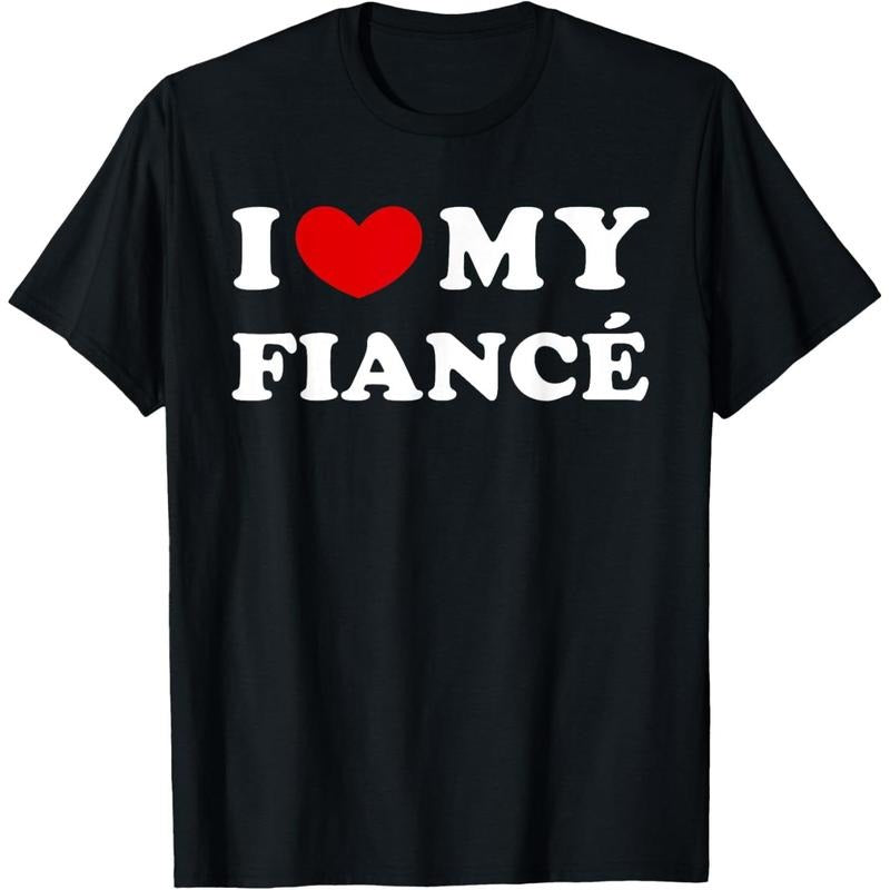 I Love My Fiancé I Heart My Fiancé T-Shirt made in usa Hoodie, Sweatshirt | DripVista.com