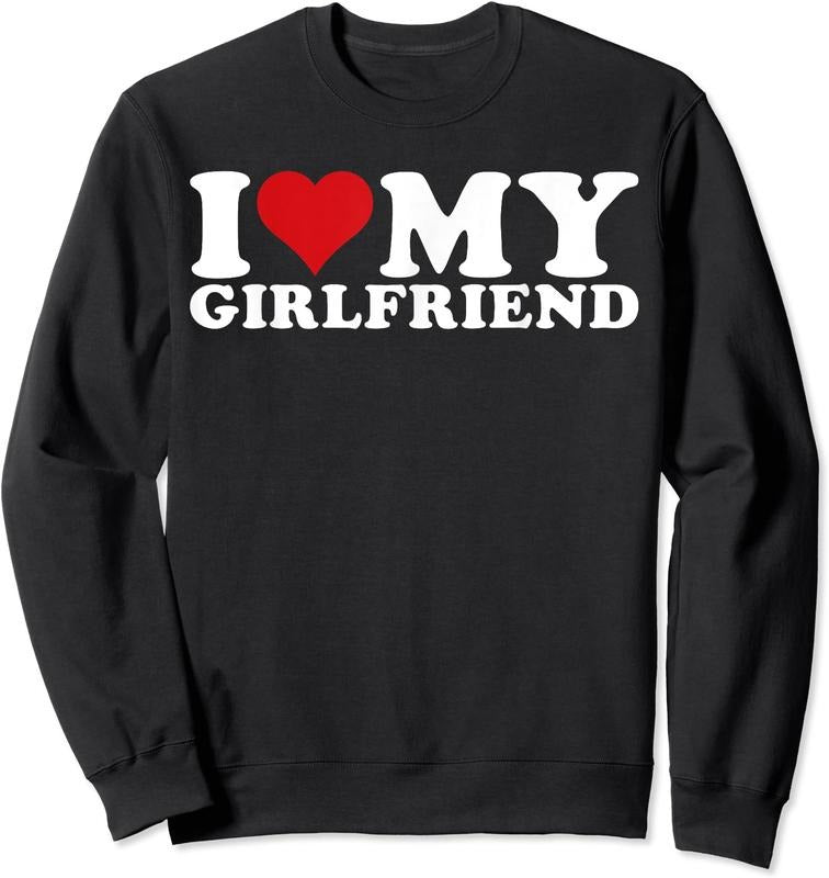 I Love My Girlfriend Shirt, I Heart My Girlfriend Unisex Crewneck Sweatshirt Hoodie | DripVista.com
