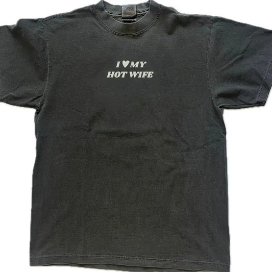 I Love My Hot Wife t-shirt, Gift For Him, Gift For Her, I love Shirt, I heart shirt, Menswear Crewneck Classic Tee Casual Collar