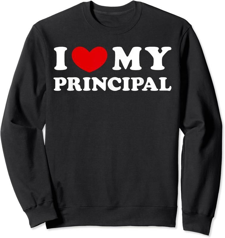I Love My Principal Shirt, I Heart My Principal Unisex Crewneck Sweatshirt Hoodie | DripVista.com