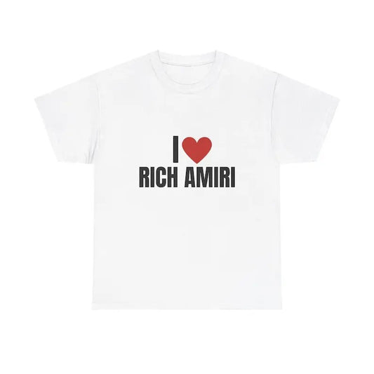 I Love Rich Amiri Heavy T-Shirt, Graphic T-Shirt, Unisex Rap Tee, Gift, Graphic, Music, Unisex, Gift, Graphic T Shirt, Gift For Him, Gift For Her, Menswear Cotton Classic Casual Basic Short Sleeve