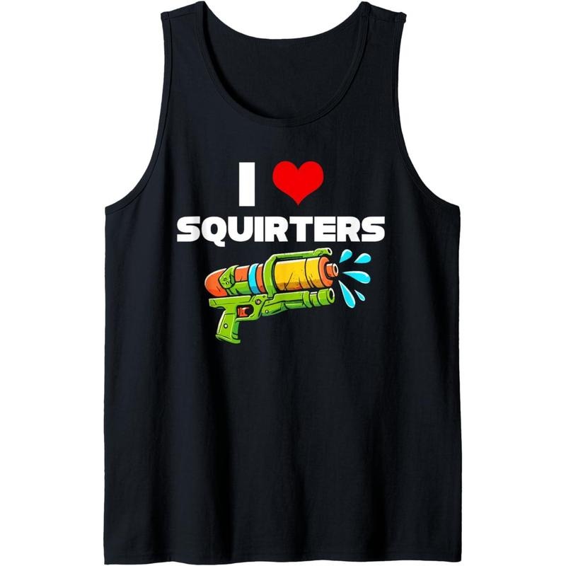 I Love Squirters I Heart Squiters Funny Water Squirt Gun Tank Top made in usa T-Shirts, Hoodie, Sweatshirt | DripVista.com