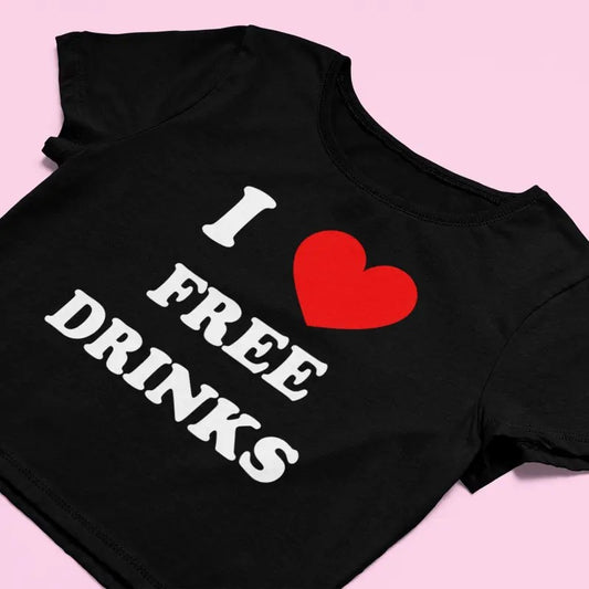 I Love Tee, Unisex T-shirt, Gift for him, Gift for her, Trending shirt, I Love Free Drinks  Funny Shirt | Graphic Shirt | Gift for Girlfriend