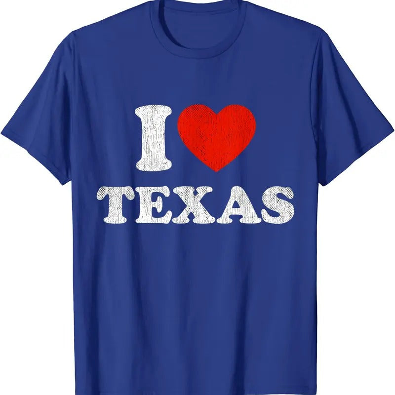 I Love Texas T-Shirt | Unisex Cotton Tee, Size S-5XL Hoodie, Sweatshirt | DripVista.com