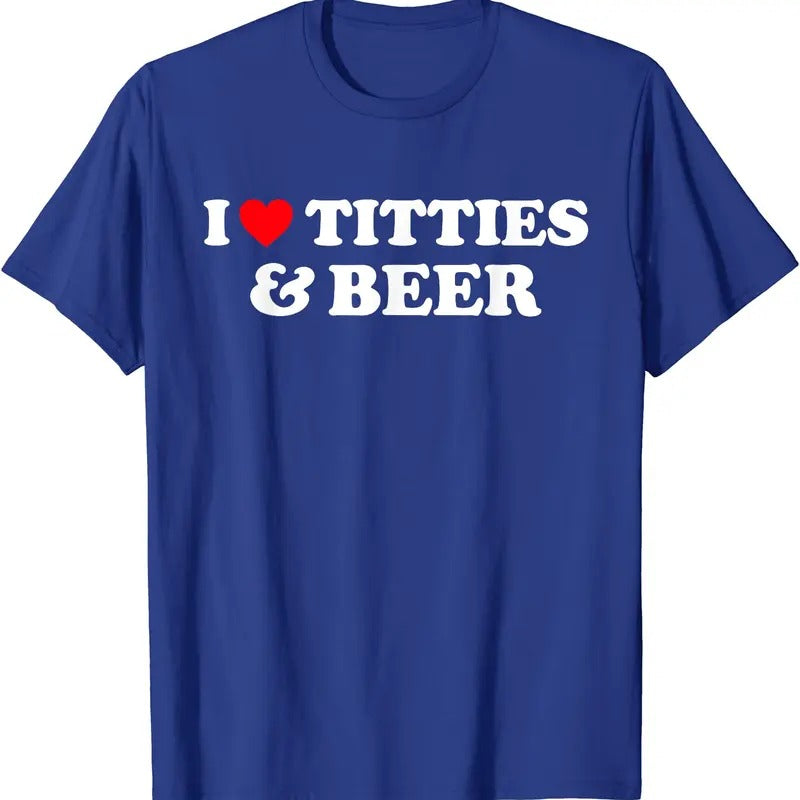 I Love Titties And Beer T-Shirt | Unisex Cotton Tee, Size S-5XL Hoodie, Sweatshirt | DripVista.com
