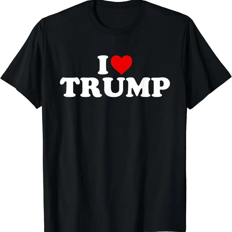 I Love Trump - Heart T-Shirt | Unisex Cotton Tee, Size S-5XL Hoodie, Sweatshirt | DripVista.com