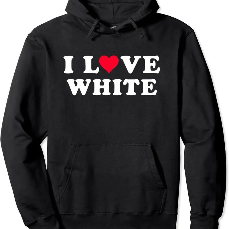 I Love White Matching Girlfriend & Boyfriend Hoodie | Unisex Hooded Sweatshirt T-Shirts | DripVista.com