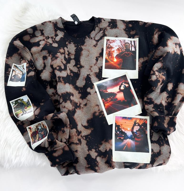 I Love You to Death Horror Snapshot Vintage Halloween Polaroid Bleached Graphic Sweatshirt or Hoodie with sleeve Print...