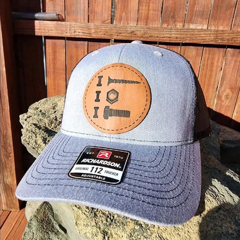 I Screw I Nut I Bolt Richardson 112 mesh adjustable trucker hat engraved leather patch T-Shirts, Hoodie, Sweatshirt