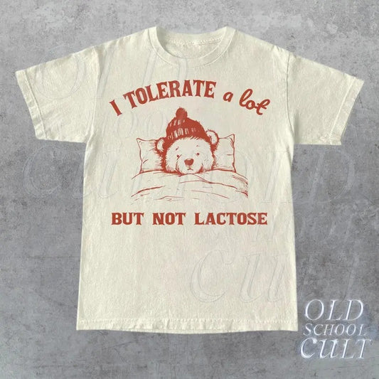 I Tolerate A Lot But Not Lactose Retro 90s Shirt, Vintage Lactose Intolerant T Shirt, Tummy Ache, Funny Saying Shirt, Milk Shirt, Funny Cow