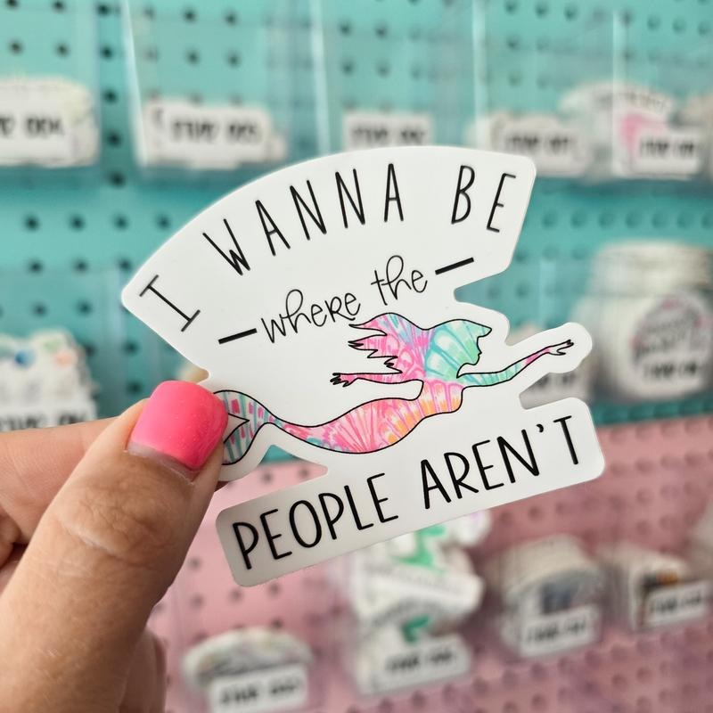 I Wanna Be Where the People Aren't Funny Sticker T-Shirts, Hoodie, Sweatshirt | DripVista.com
