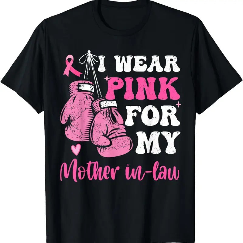 I Wear Pink For My Mother in Law Breast Cancer Son in-Law T-Shirt Hoodie, Sweatshirt | DripVista.com
