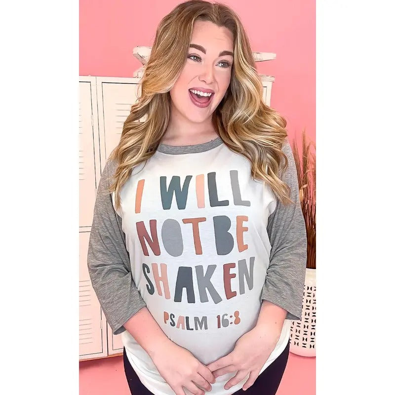 I Will Not Be Shaken Graphic Raglan T-Shirts, Hoodie, Sweatshirt | DripVista.com