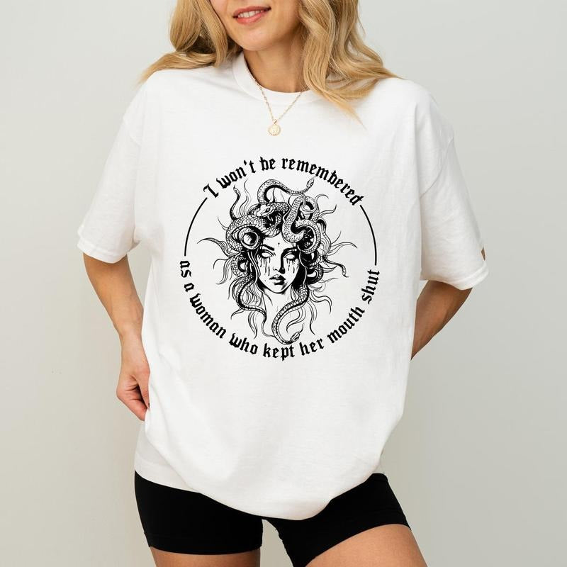 I Won't Be Remembered As a Woman Who Kept Her Mouth Shut T-Shirt, Strong Mom Sweater, Retro Feminist Unisex Crewneck, Anti Patriarchy Shirt
