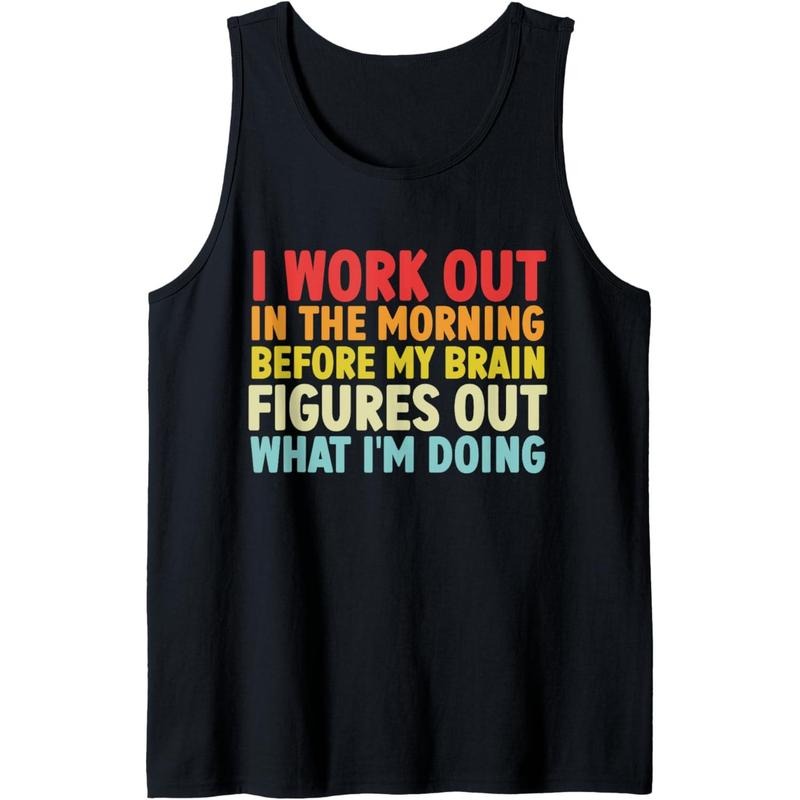 I Work Out In The Morning Funny Workout Gym Fitness Tank Top Made in USA T-Shirts, Hoodie, Sweatshirt | DripVista.com