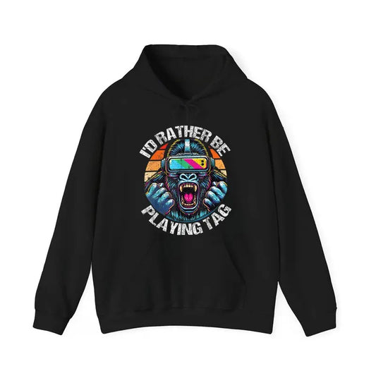 I Would Rather be Playing Tag Gorilla Monke Funny Hoodie Casual Street Style Fleece Fabric Pullover Sweatshirt for Women for Men, Perfect Gift