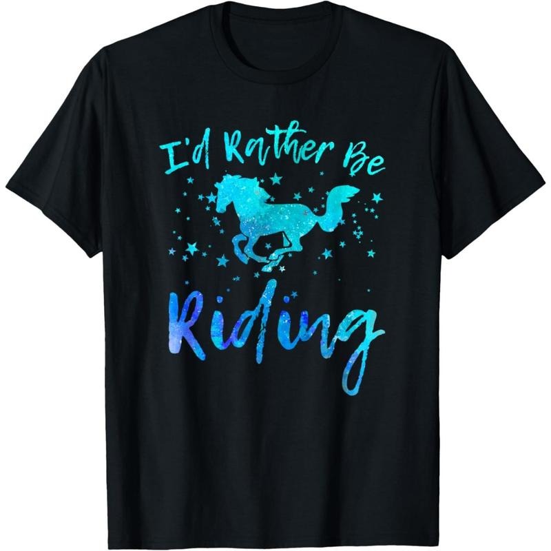 I'd Rather Be Riding Funny Horse Equestrian Rider Graphic T-Shirt made in usa Hoodie, Sweatshirt | DripVista.com