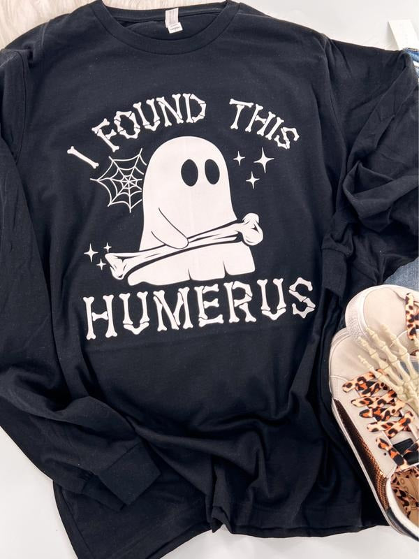 I found this Humerus Halloween Ghost Short or long Sleeve Graphic Tee Unisex T-Shirt Womenswear Crewneck Casual Tshirt...