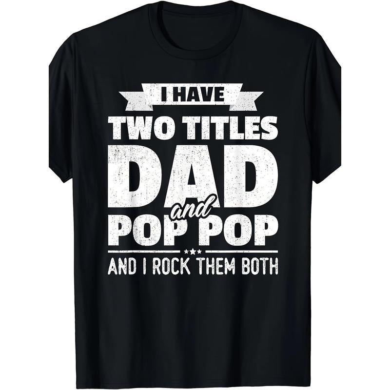 I have two titles, Dad and Grandpa, Father's Day gift T-shirt, pattern made in usa Hoodie, Sweatshirt | DripVista.com