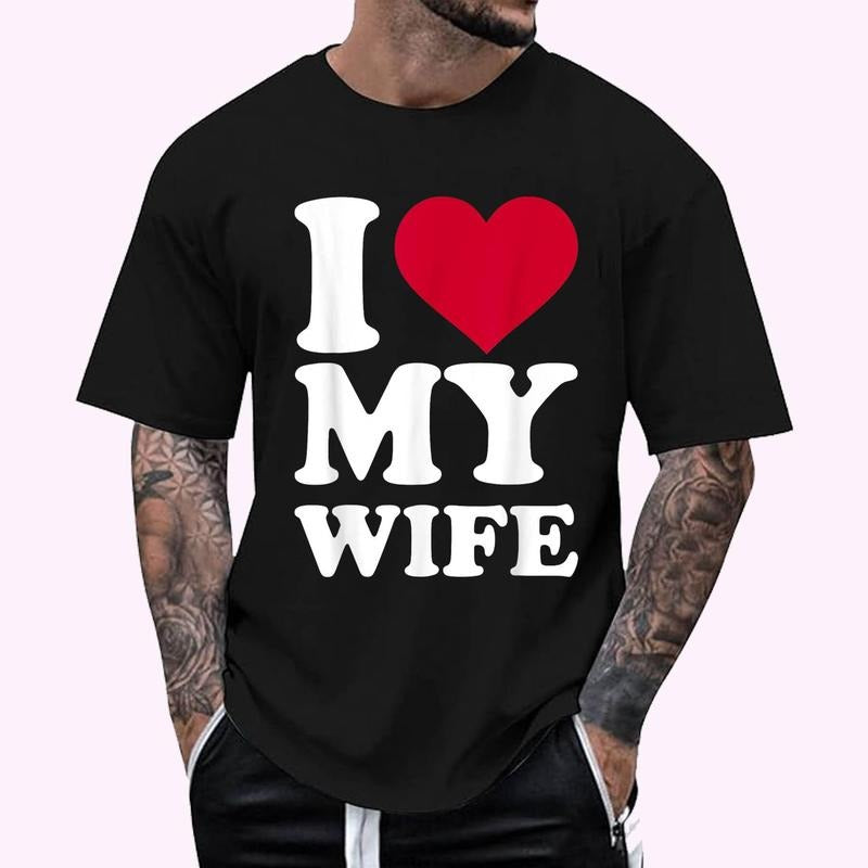 I love (Red Heart) my wife Graphic Design T-Shirt