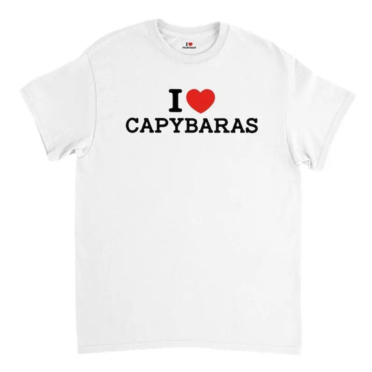 I love capybaras Unisex T-shirt, Unisex, Gift, Graphic T Shirt, Gift For Him, Gift For Her, Menswear Cotton Classic Casual Basic Short Sleeve