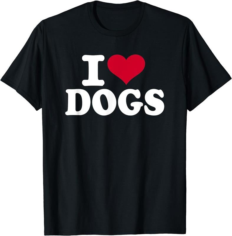 I love dogs T-Shirt | Unisex Cotton Tee, Short Sleeve, Size S-5XL Hoodie, Sweatshirt | DripVista.com