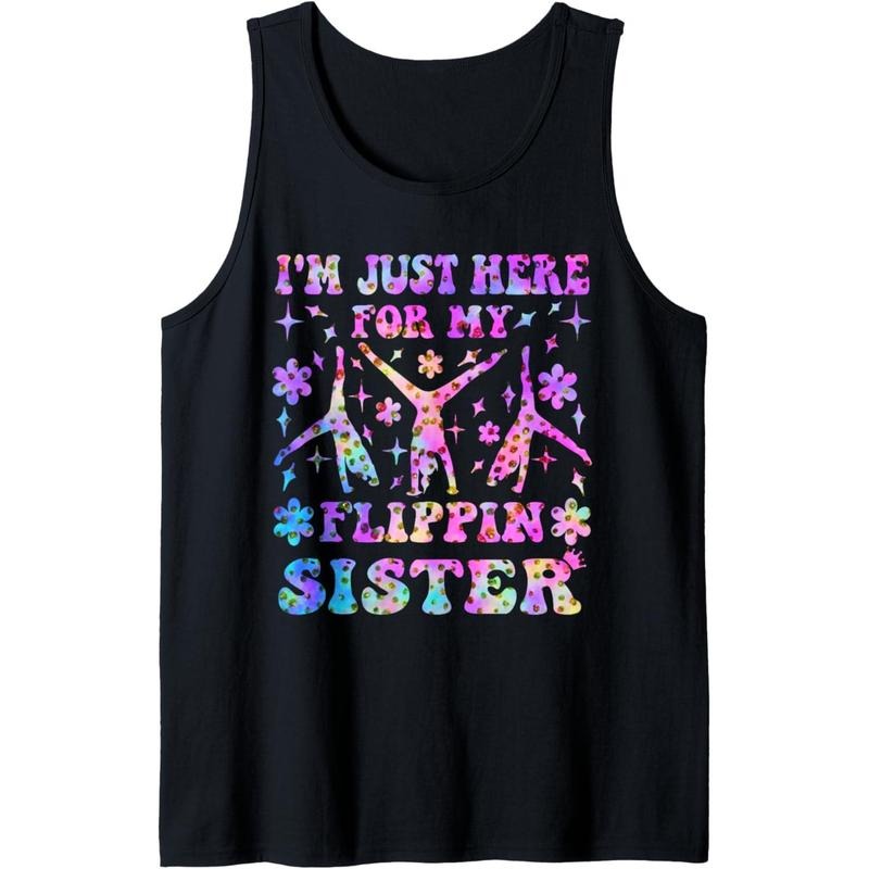 I'm Here For My Flippin Sister Flipping Gymnastics Brother Tank Top T-Shirts, Hoodie, Sweatshirt | DripVista.com